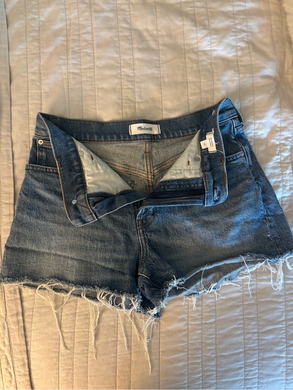 Madewell Raw-Hem Blue Denim Cutoff Shorts